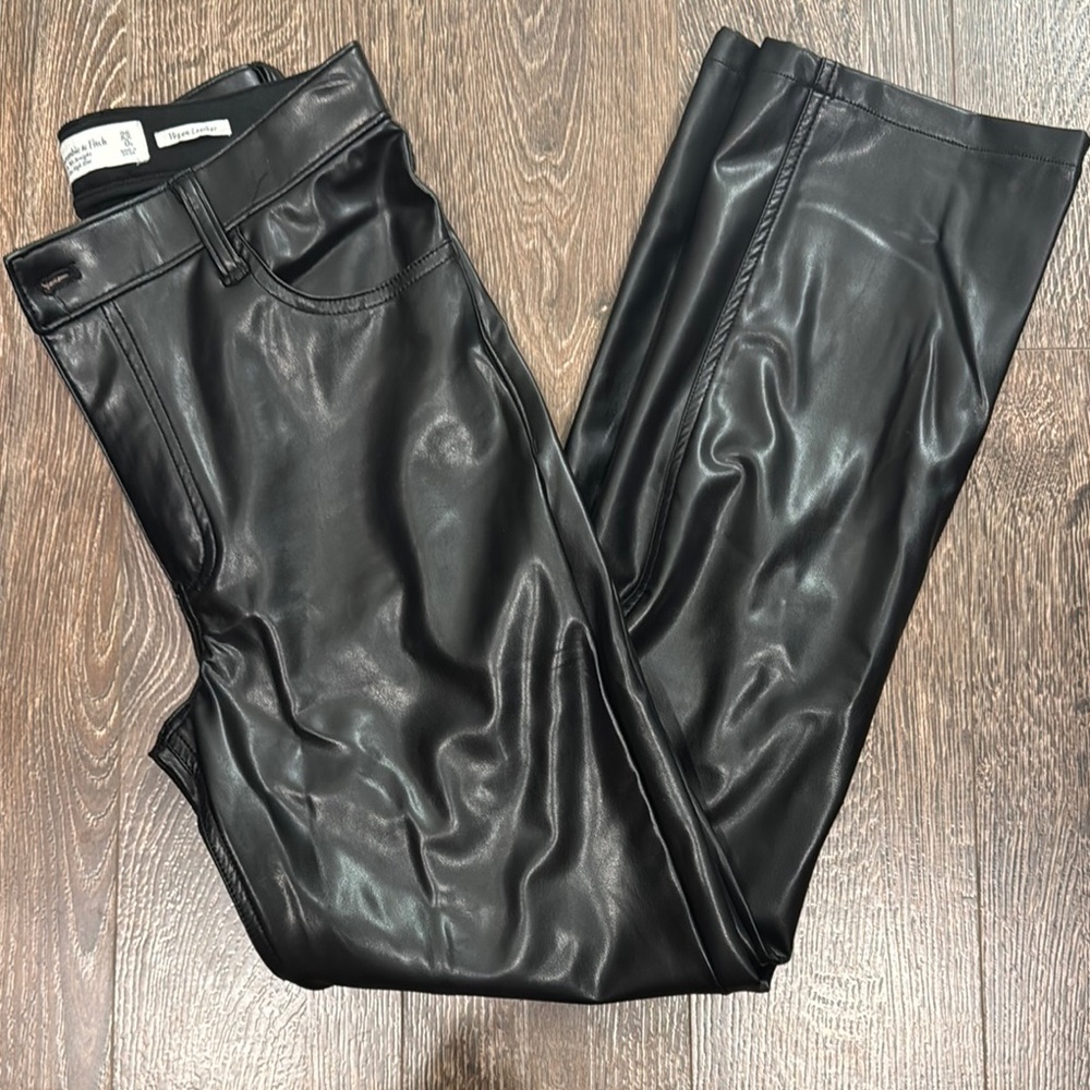Abercrombie Black Leather Pants